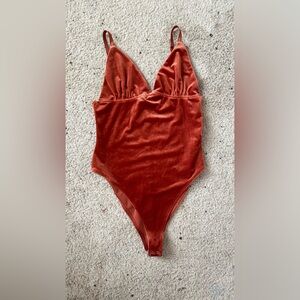 Forever 21 Rust Velvet Bodysuit